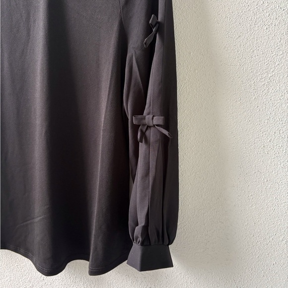 Adrianna Papell Ruffle Neck Keyhole Back Closure Size S Bow Goth Office Party - Picture 6 of 10